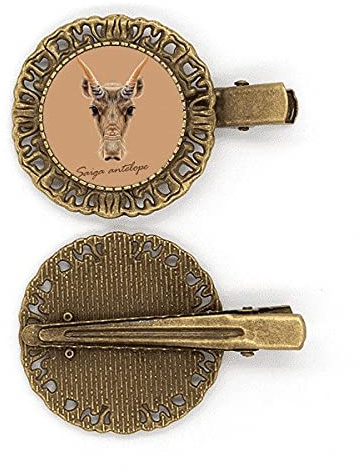 Braune Wild Saiga Antelope Animal Haarnadel Haarschmuck Brosche Haarklammer Barrette