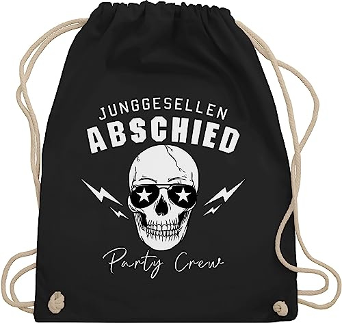 Shirtracer Turnbeutel Rucksack - JGA Junggesellenabschied Männer - Junggesellen Abschied Party Crew Totenkopf weiß - Unisize - Schwarz - mann polter rucksäcke jungesellenabschied beutel outfit