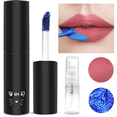 Prreal Lip Stain, Peel Off Lip Stain Lip Tint, Tattoo Color Lip Gloss,Long Lasting Waterproof Liquid Lipstick with 3ML Empty Spray Bottle,Non-stick Cup Lip Tint Lip Makeup For Women Girls#Pink