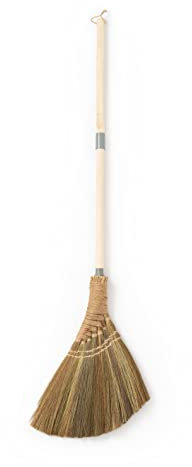 BMart Home Natural Whisk Broom – Vietnamese Straw Soft Broom for Indoor-Outdoor Cleaning, Yard, Sofa, Car Hood, Decoration, 54.72-Inch Long (Natural Handle)