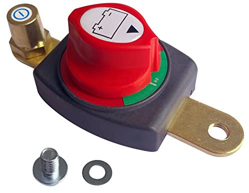 Ampper Side Post Battery Disconnect Switch, 12-48 V Battery Power Cut Master Switch Disconnect Isolator mit Adapter für Auto, Fahrzeug, Wohnmobil und Boot (Ein/Aus)