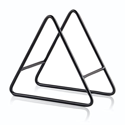 Moderner Untersetzer-Halter, dreieckig, schwarzes Eisen, Metall-Untersetzer, Briefhalter, Disc-Halter, Aufbewahrungsbehälter für runde und quadratische Untersetzer, passend für 4 bis 9 Stück