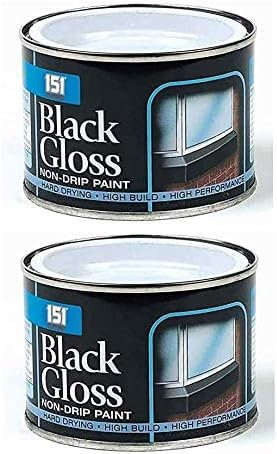 PEBBLE HUG TIN Gloss Finish Black Paint, DIY Projects, Quick Drying Formula, Perfect for Home, Industrial, Office, Craftwork, Interior and Exterior Use, 180ml