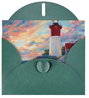 Lighthouse Diamond Painting Grußkarten mit Umschlägen Blanko Geburtstagskarte Muttertagskarte Hochzeit Dankeskarten Babyparty Dankeskarten – Niedliche Blanko-Notizkarten – Alle Anlässe