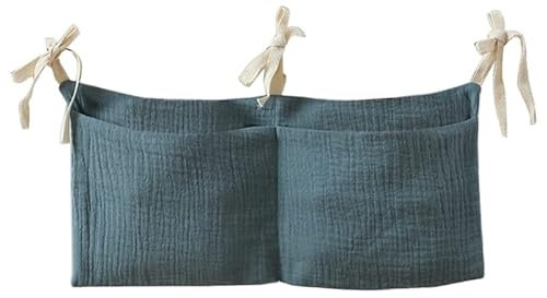 Bolsa organizadora for colgar en la cama Bolsa de almacenamiento for colgar en la cama Bolsas de almacenamiento for colgar en la cama Organizador de cuna for recién nacidos de algodón Bolsillo for pañ