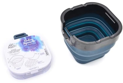 ART&GO - Nomade Aquarellstation – Behälter aus Silikon und Pinselhalter in einem und Malpalette – kompakte Werkstatt für Künstler und Studenten auf Reisen