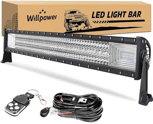 Willpower Led Arbeitsscheinwerfer Bar, 42 Zoll 540W Gewolbt Led Balken 12v Mit Kabelbaum Wasserdicht led lightbar Auto led lichtbalken 12v led Scheinwerfer für SUV Offroad ATV UTV 4x4