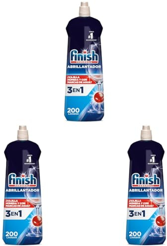 Finish Gel Abrillantador Lavavajillas, vajilla seca, brillante y sin marcas - 200 lavados (Paquete de 3)