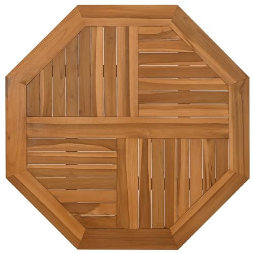 vidaXL Octagonal Teak Wood Table Top 60x60 cm for Garden/Terrace - Parasol-Compatible, Solid Wood, Easy-Clean Surface, Water Finish