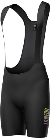 LAMEDA Cykelbyxor för män med fodell cykelshorts med hängslen med fickor som andas snabbtorkande sommarcykelkläder, Svart, M smal