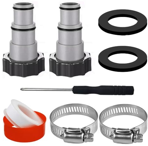 Zasvec Schlauchadapter für Pumpe 2 Stück Poolschlauch Adapter Schlauchadapter Pool mit Innengewinde Adapter für Pool Anschluss für Pool-Schlauch Pool Adapter für Poolschlauch 32 auf 38 mm