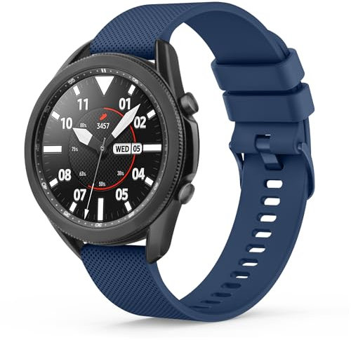 WOOZ Silicone Strap Compatible With Samsung Galaxy Watch 46mm /Galaxy Watch 3 45mm /Gear S3 Frontier/Classic, 22mm Adjustable Silicone Replacement Band(Navy blue)