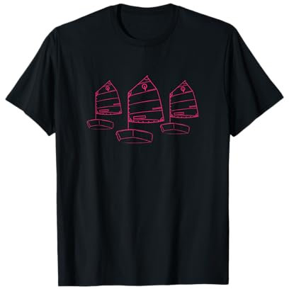 Opti Sailboat Junior Racing Sailing Race Sail Pink Logo T-Shirt