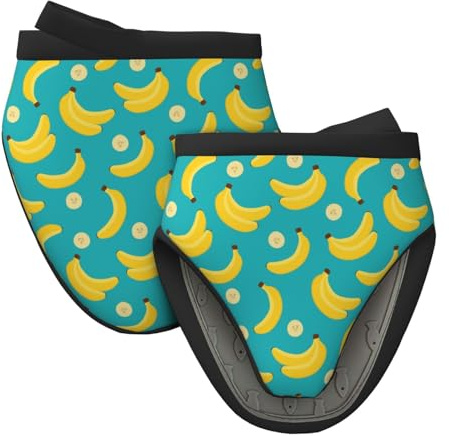 Mini guanti da forno in silicone, graziosi guanti da forno a forma di banana blu ghiaccio, resistenti al calore, presine per cucina e cottura, guanti da forno carini, 2 pezzi