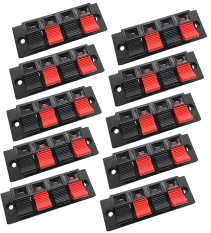 Uonlytech 10 Pezzi Morsetti per Altoparlanti a 4 Vie Struttura a Vite, Accessori per Casse Acustiche e Subwoofer in Plastica e Ferro, Semplice Installazione
