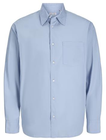 Jjcody Poplin Shirt Ls Sn, Chambray Blue, XL