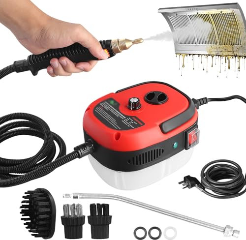 Nettoyeur Vapeur portatif 2500 W, Machine de Nettoyage à Vapeur Portable Haute température avec 3 têtes de Brosse, cuiseur Vapeur pour Nettoyer Les Joints de carrelage, Voiture, Salon, Cuisine