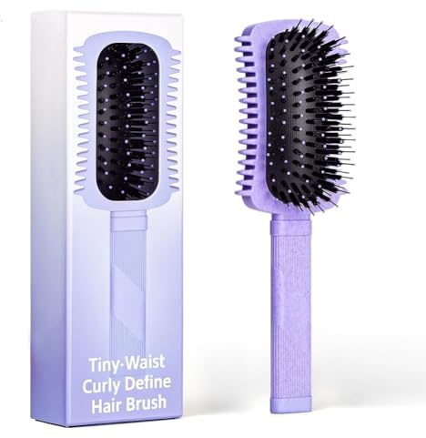 TOZKZO Curly Hair Brush Ergonomischer Griff für Gewelltes Haar Verhindert Bruch und Beschädigung Perfekter Lockeneffekt Lockenbürste zum Nass und Trockenkämmen und Stylen - Purple