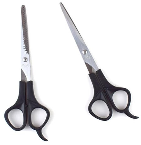 Healeved 4pezzi Forbici Professionali Acciaio Inossidabile Per Parrucchieri Include Cesoie Sfoltitrici e Piane Strumenti Per Taglio e Styling Utilizzo Per Famiglie e Saloni