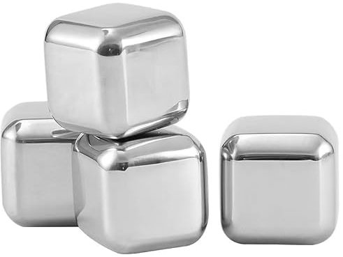 Kühlsteine Für Getränke Edelstahl 8 Stück Eiswürfel Edelstahl 304, Mit Clip, Eiswürfel Whisky Steine, Für Wein, Wodka, Likör, Getränkesaft