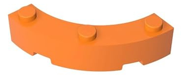 GDS-743 48092 Runder Stein mit Abgerundeten Ecken 4x4, Orange, 50 STK. | Kompatibel mit Lego Bausteinen. Makkaroni Breit mit 3 Noppen. Für MOC und Ersatzteile. gleichmäßige Farbabstimmung.