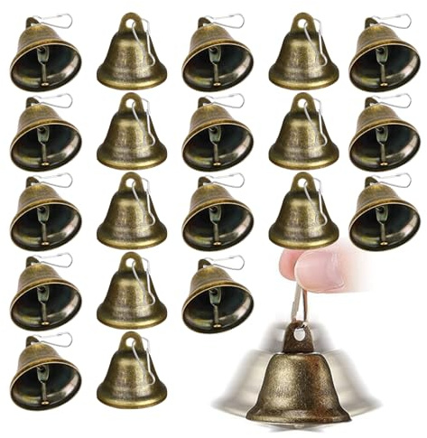 Campanas Navideñas | 20 Piezas Festivo | Campanas Rústicas para Árboles Coronas Puerta Bodas Fiestas Jardín Hogar Decoración Collar