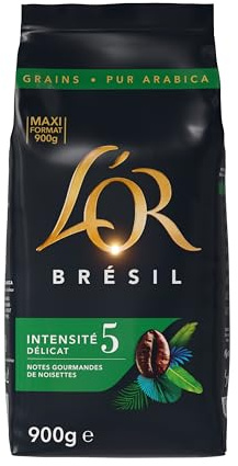 L'OR Brésil Intensité 5 Grains de café 900 g | 100% Arabica