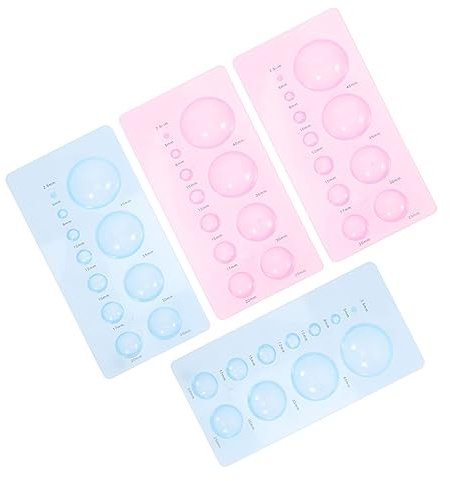 HIAKDOFT Molde Para Filigrana De Papel 3d De Media Bola, Set De 4 Moldes Abs (2 Azules 2 Rosas), Herramienta Moldeadora Para Quilling Papel, Adecuado Para Manualidades Educativas y Artesanías