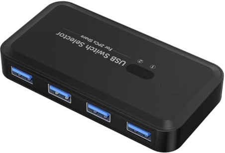 Asyduey Sélecteur de Commutateur KVM USB 3.0 Station d'accueil KVM Hub 2 Ordinateurs Partage Imprimante Clavier Ordinateur Portable PC de Bureau Accessoires