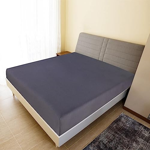 SKM Sábana Bajera Jersey algodón Antracita 100x200 cm,Casa y jardín,Ropa de casa,Ropa de Cama,Sábanas,Antracita,0.37 kg,136192