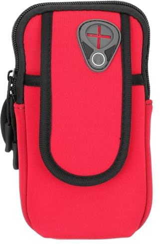 Cabilock Elastic Running Phone Arm Pouch Large Unisex Fitness Zipper Armband Bag for Smartphones with Storage for Keys and Earphones Outdoor Sports Cover