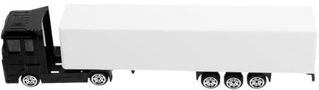GARVALON Mini Alloy Container Truck for Friction-powered Model Car Truck Realistic Black Container Vehicle for Sandbox Dollhouse and Educational Play