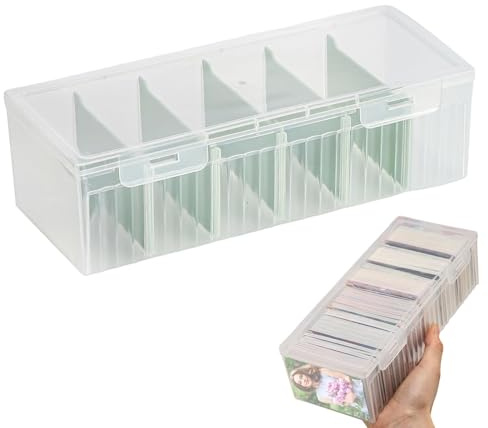 LdawyDE Boîte à fiches DIN A8 avec séparateurs amovibles - 24 x 10 x 7 cm - Avec couvercle - Pour jusqu'à 600 cartes - Pour cartes d'apprentissage, cartes de visite, cartes de notes - Vert