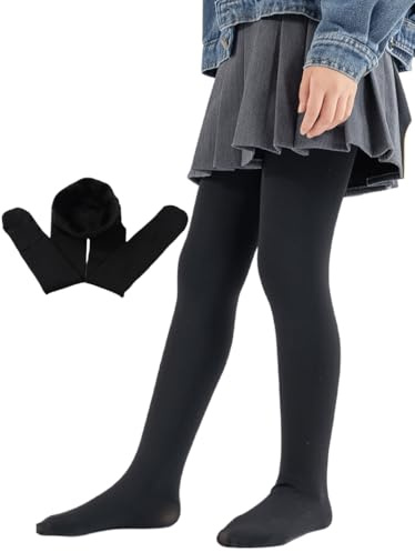 DURINM Collants Thermiques Fille Collant Polaire Fille Enfants Chauds Opaques d'Hiver Épais Thermique Extensibles à Double Doublure Pour Les Âges De 3 À 14 Ans