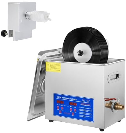 Nettoyeur à ultrasons pour disques vinyles, machine de nettoyage à ultrasons chauffante à rotation automatique avec minuterie et température réglables pour un nettoyage en profondeur