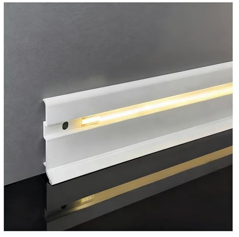 HAIXHX Veletta LED Soffitto Battiscopa in alluminio con LED Altezza 40 60 80 mm Lunghezza 100 cm (3,3 piedi), illuminazione per battiscopa per camera da letto, cucina(C,H 1.57IN/40MM)