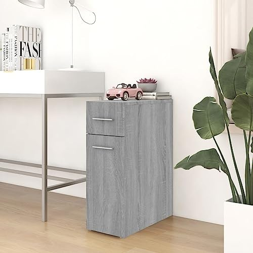 SKTQYQO Mobile Farmacia Grigio Sonoma 20x45,5x60 cm Legno Multistrato per Organizzare Forniture Domestiche e Generi Alimentari con Ampio Spazio di Conservazione e Superficie Facile