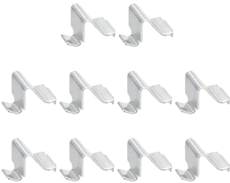 sourcing map 10Pcs Shelf Bracket Clips, 8mm Metal Adjustable Shelf Support Clip U-Shape Shelving Brackets Pins for Kitchen Cabinet Bookcase, Silver