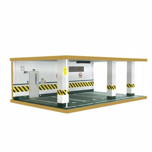 MotiveTech Garaje de Simulación para Coches a Escala Impresión Detallada Maqueta de Garaje Escala 1:24 Montaje DIY para Aficionados Al Modelismo