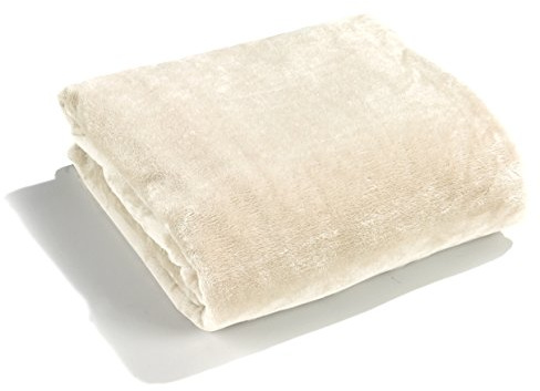 heimtexland ® Premium Flanell Kuscheldecke Super Soft XL in Creme weiß HxB 150x200 cm kuschelig warm - fusselfrei - Wohndecke - Ökotex zertifziert Typ176