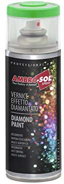 Ambro-Sol V400DIAM4 Smalto / Vernice Finiture Speciali Diamantati, Smalto Metallizzato a Base di Glitters Perlescenti, Bomboletta Spray in Banda Stagnata Riciclabile 400 ml, Giallo