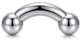 Funseedrr Innengewinde Curved Barbell Piercing Banane mit Kugel Edelstahl (1.6 2 2.5 3 4 5 6 8 10mm Dicke)