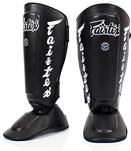 Fairtex Twisted - Espinilleras, color Negro, tamaño extra-large