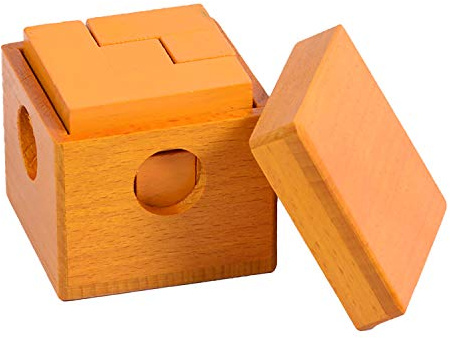 3D Wooden Cube Puzzles Wooden Brain Teaser Puzzle Gift Desk Puzzles Geometric Intellectual Jigsaw Logic Puzzle Educational Games Toy for Kids and Adults by AHYUAN