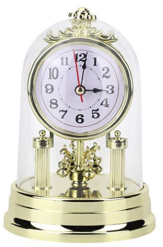 Ruiqas European Mantel Clocks Retro Style Living Room Clock Antique Silent Table Clock Home Decor(Gold)
