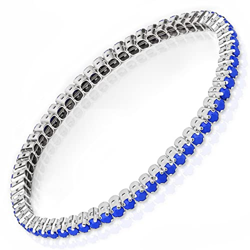 Damiano Parati Tennisarmband Uni - 925er Silber für Damen und Herren, M, Sterling-Silber Weißgold