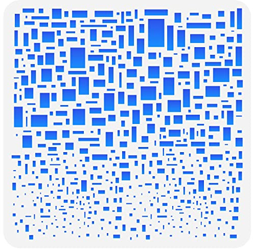 FINGERINSPIRE Kubistische Schablone 30x30cm Medienschablonen Kunststoff Quadratisch Recwrap Muster Kubistische Schablonen Digitale Datenschablone Für Leinwandkunst, Journaling, Scrapbooking