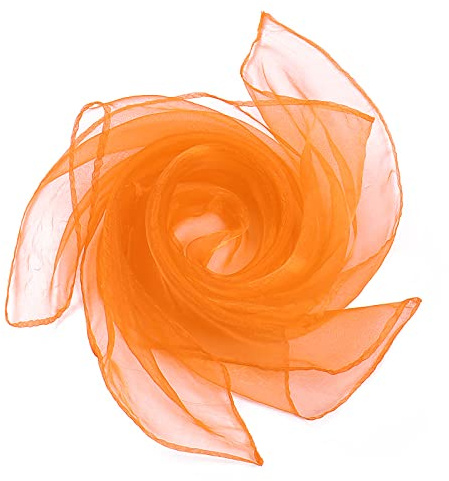 Grantop Paños de malabares cuadrados, toallas de danza de colores, 60 x 60 cm, toallas de gasa cuadradas de colores para bebés, niños y adultos (naranja)