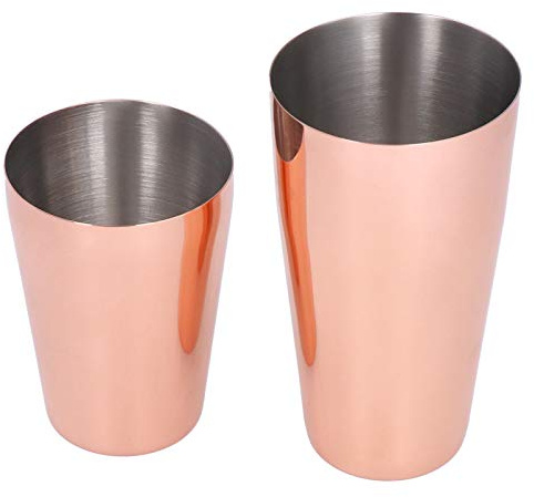 Boston Cocktail Shaker Boston Shaker Rostfritt Stål Cocktail Wine Shaker Mixer Skakburkar Bartending Verktyg Professionella Boston Shakers Cocktail Shaker(Rose guld)