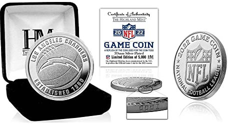 Highland Mint NFL Los Angeles Chargers 2022 Game Coin (39mm) Münze, Silber